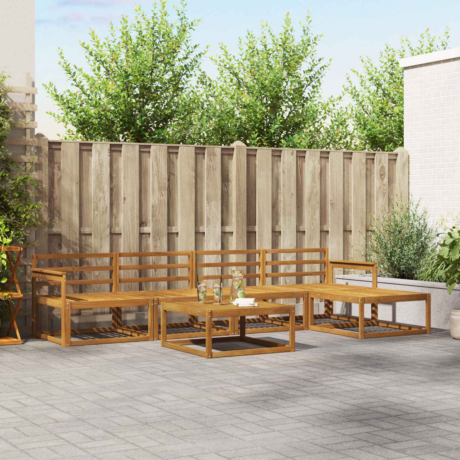 Set di divani da esterno 6 pcs Naturale | homemem39