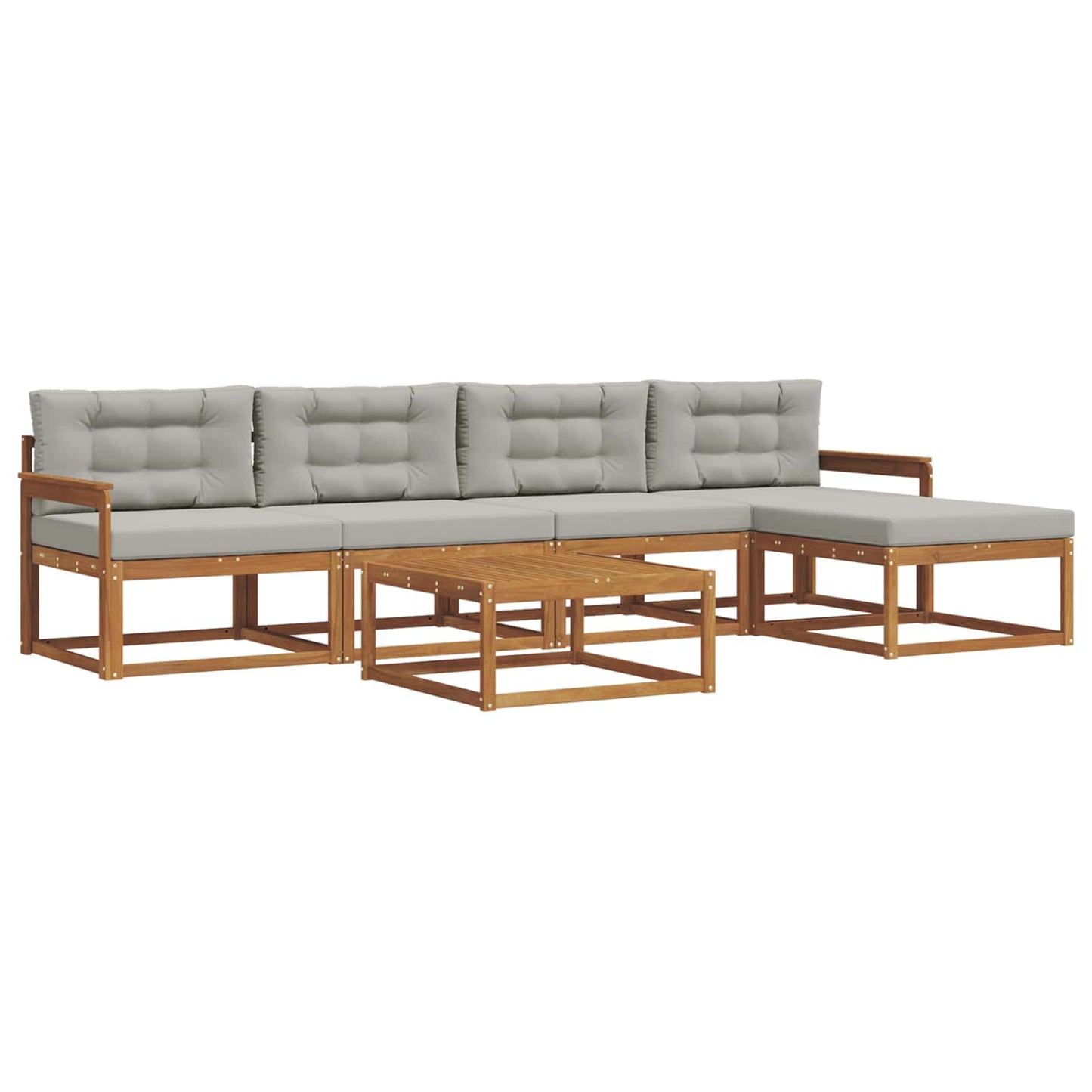 Set di divani da esterno 6 pcs Grigio Naturale e Chiaro | homemem39