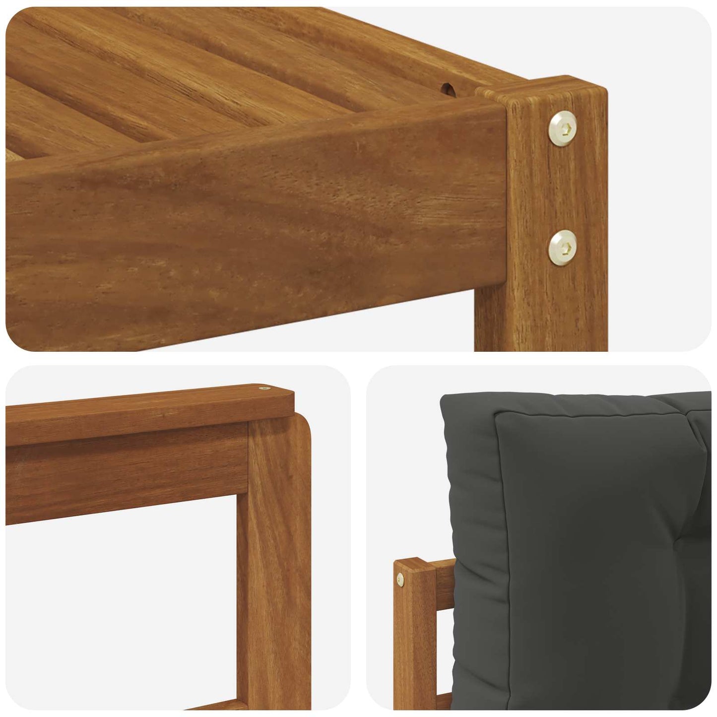 Set di divani da esterno con cuscino 6 pcs Naturale e Antracite | homemem39