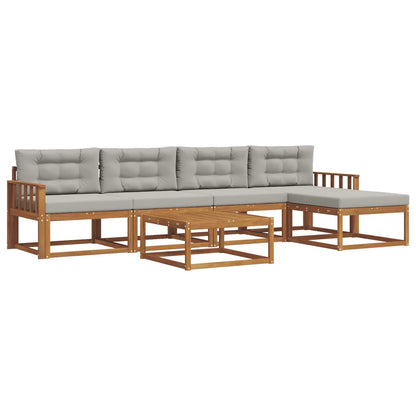 Set di divani da esterno 6 pcs Grigio Naturale e Chiaro | homemem39