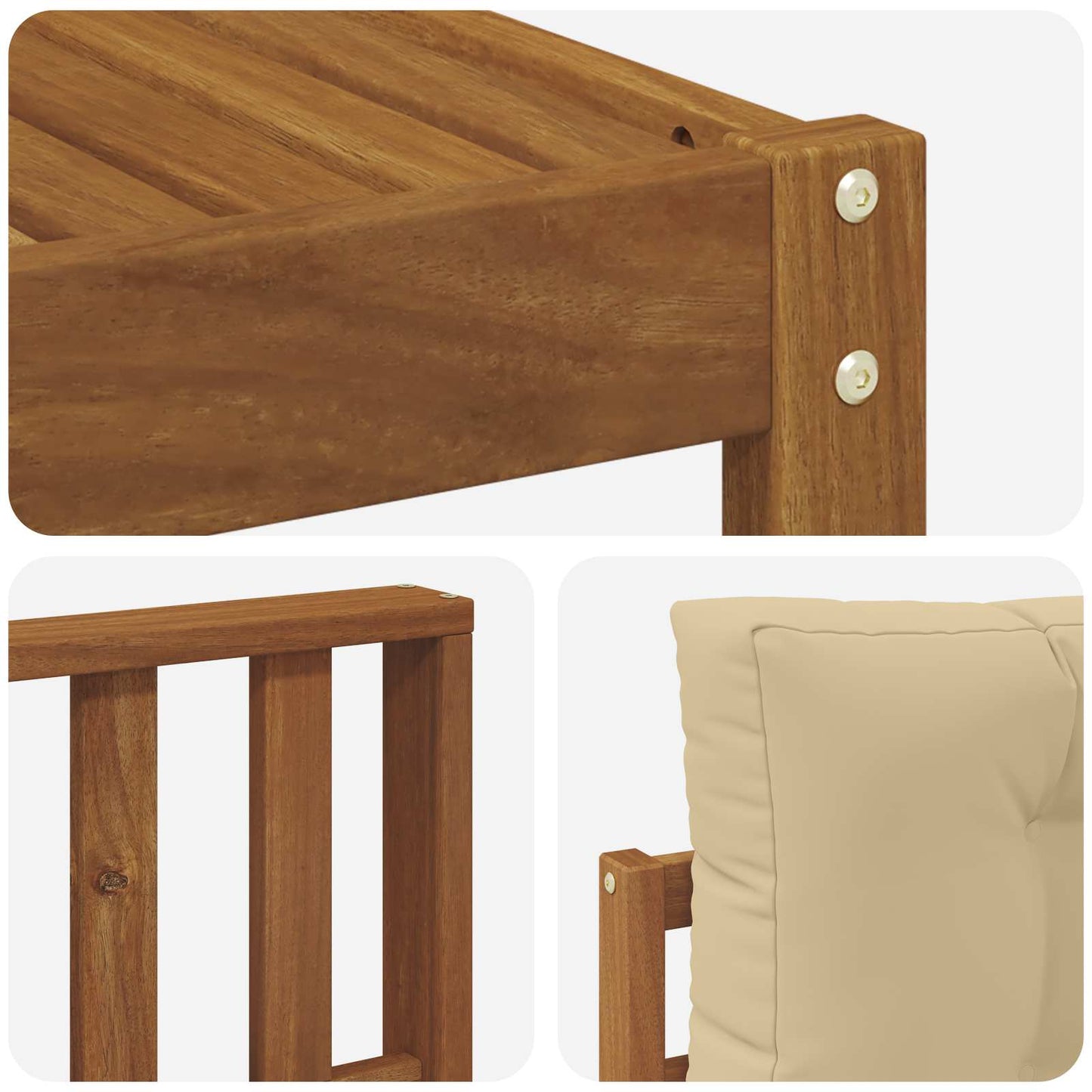 Set di divani da esterno con cuscino 6 pcs Naturale e Beige | homemem39