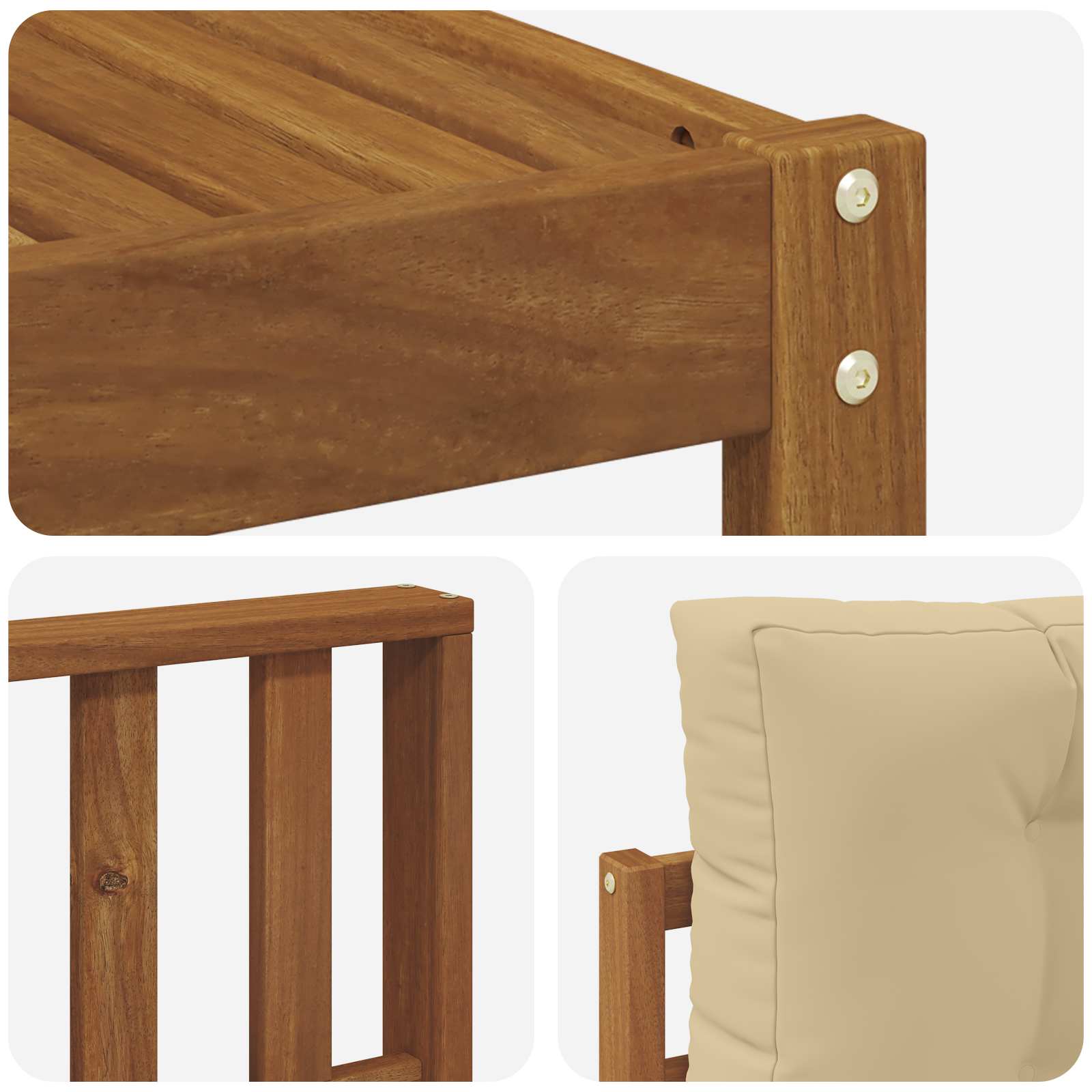 Set di divani da esterno con cuscino 6 pcs Naturale e Beige | homemem39