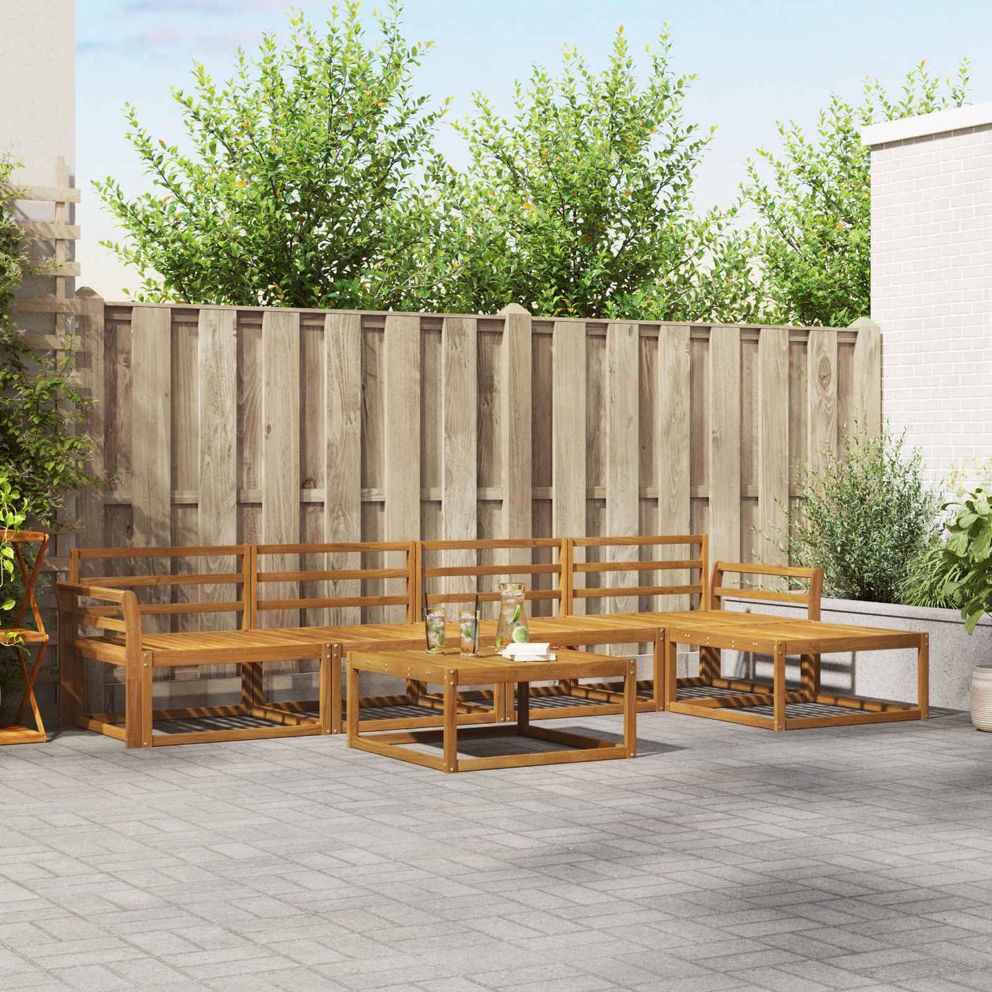 Set di divani da esterno 6 pcs Naturale | homemem39