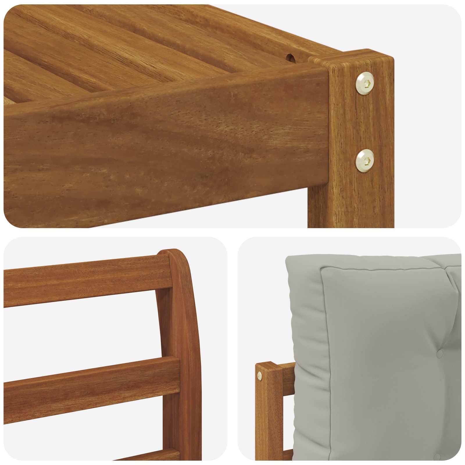 Set di divani da esterno 6 pcs Grigio Naturale e Chiaro | homemem39