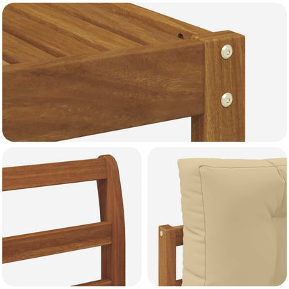 Set di divani da esterno con cuscino 6 pcs Naturale e Beige | homemem39