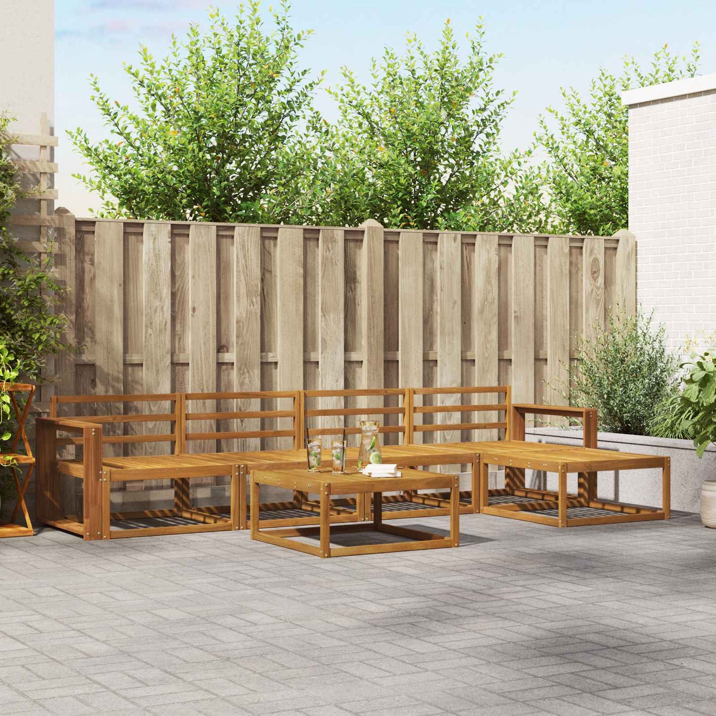 Set di divani da esterno 6 pcs Naturale | homemem39