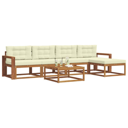 Set di divani da esterno con cuscino 6 pcs Naturale e Crema