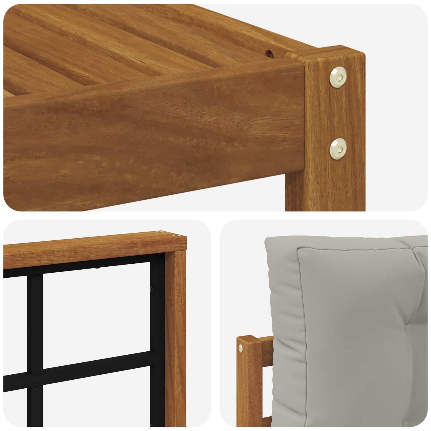 Set di divani da esterno 6 pcs Grigio Naturale e Chiaro | homemem39
