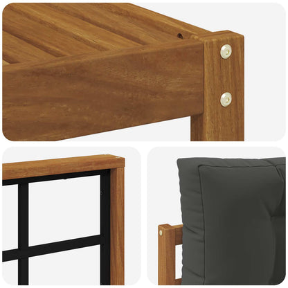Set di divani da esterno con cuscino 6 pcs Naturale e Antracite | homemem39