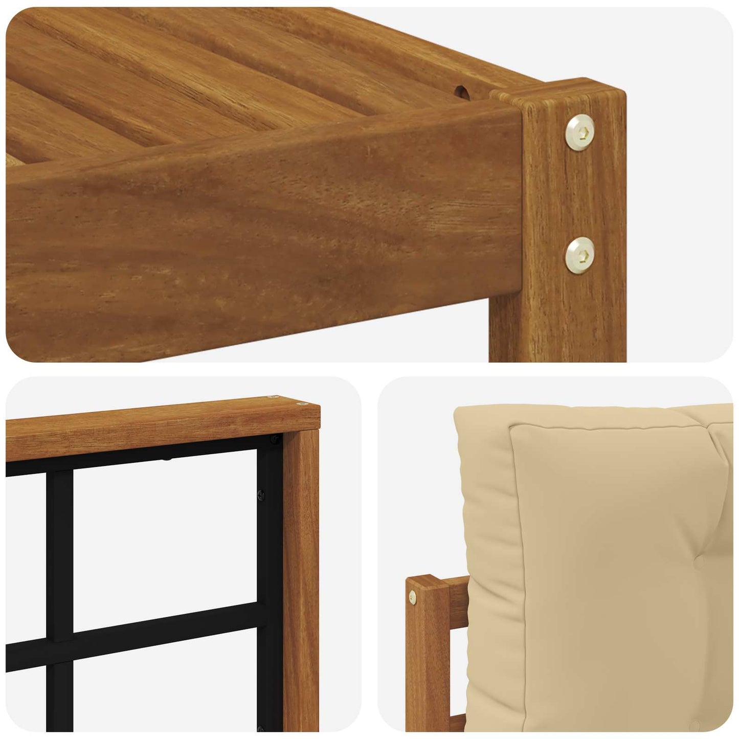 Set di divani da esterno con cuscino 6 pcs Naturale e Beige | homemem39