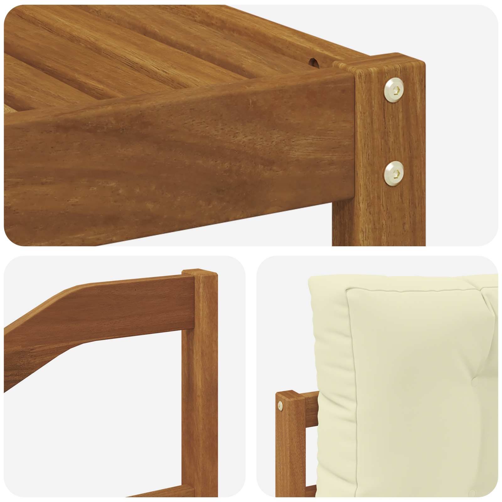 Set di divani da esterno con cuscino 6 pcs Naturale e Crema | homemem39