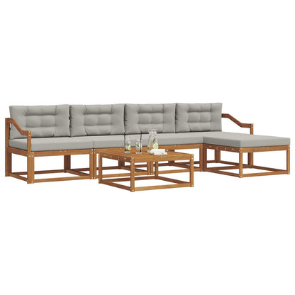 Set di divani da esterno 6 pcs Grigio Naturale e Chiaro | homemem39