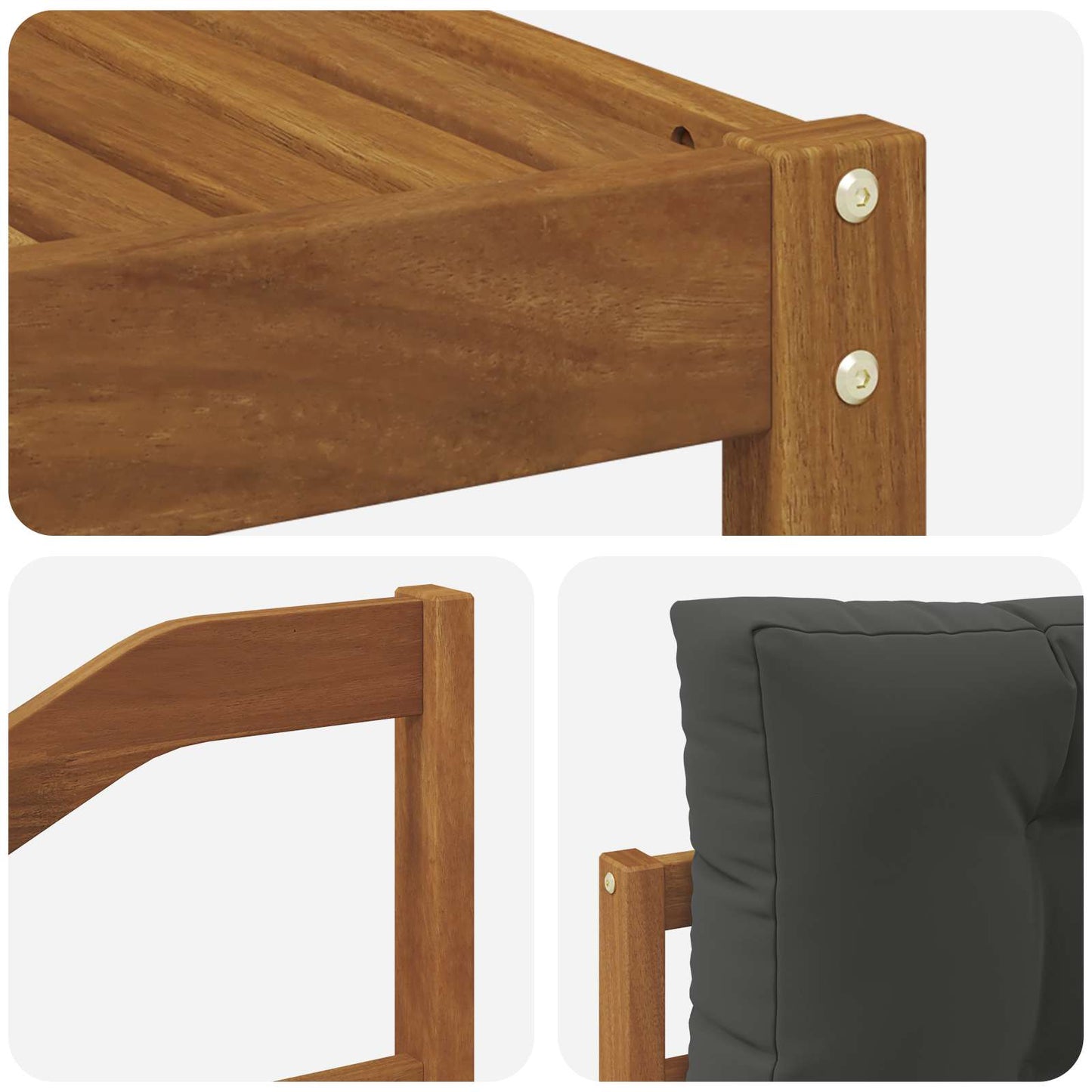 Set di divani da esterno con cuscino 6 pcs Naturale e Antracite | homemem39