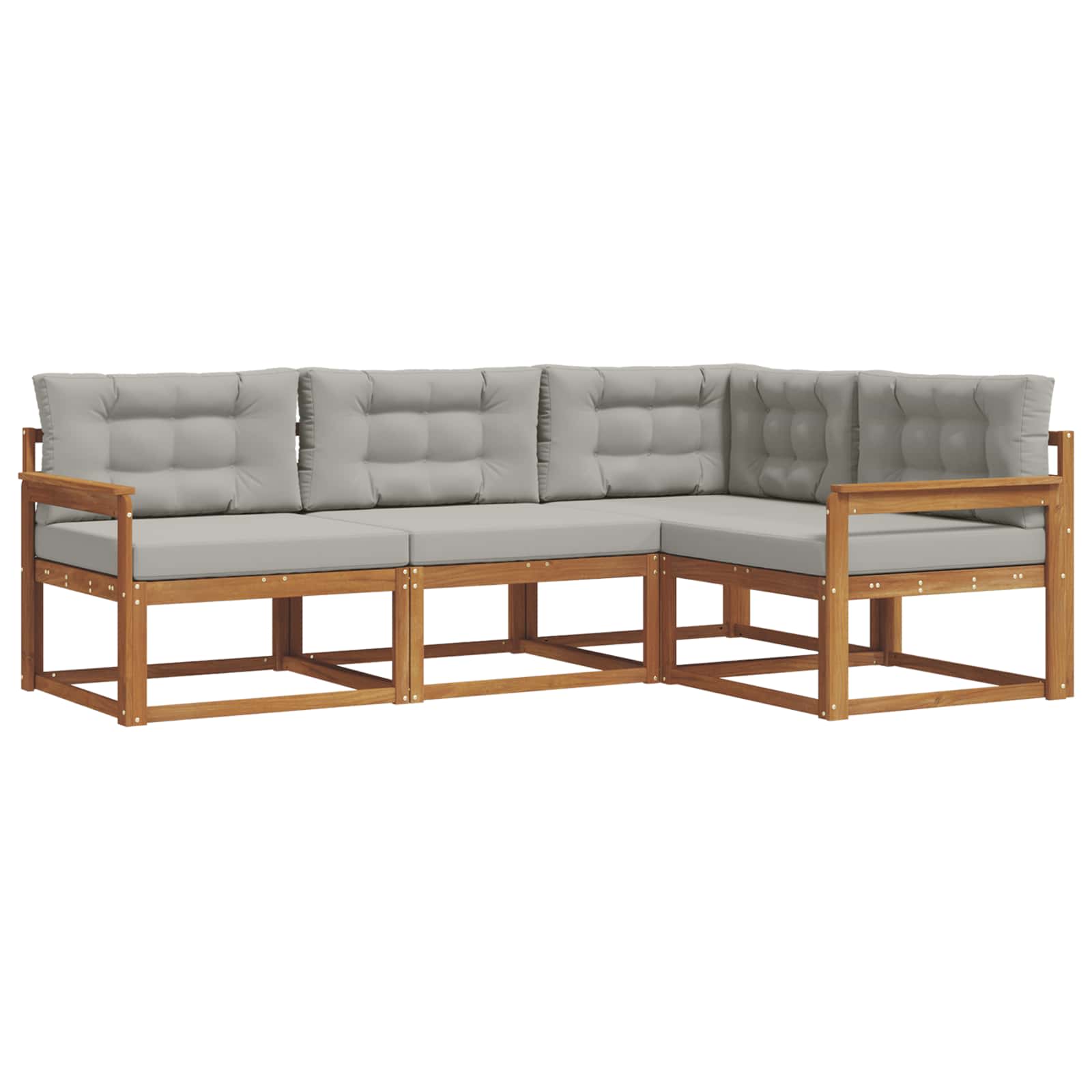 Set di divani da esterno 4 pcs Grigio Naturale e Chiaro | homemem39
