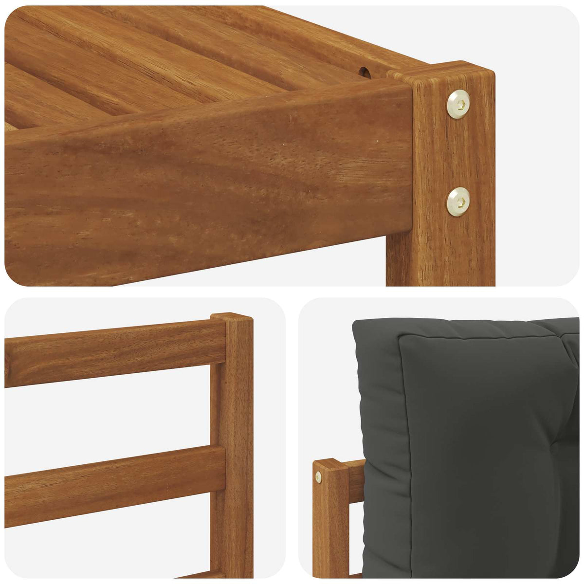 Set di divani da esterno 5 pz Naturale e Antracite