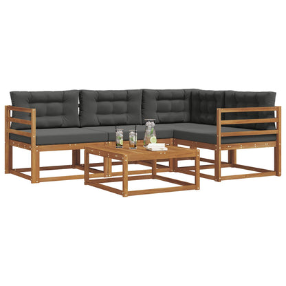 Set di divani da esterno 5 pz Naturale e Antracite