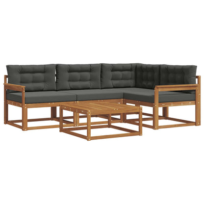 Set di divani da esterno 5 pz Naturale e Antracite
