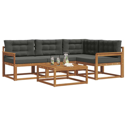 Set di divani da esterno 5 pz Naturale e Antracite