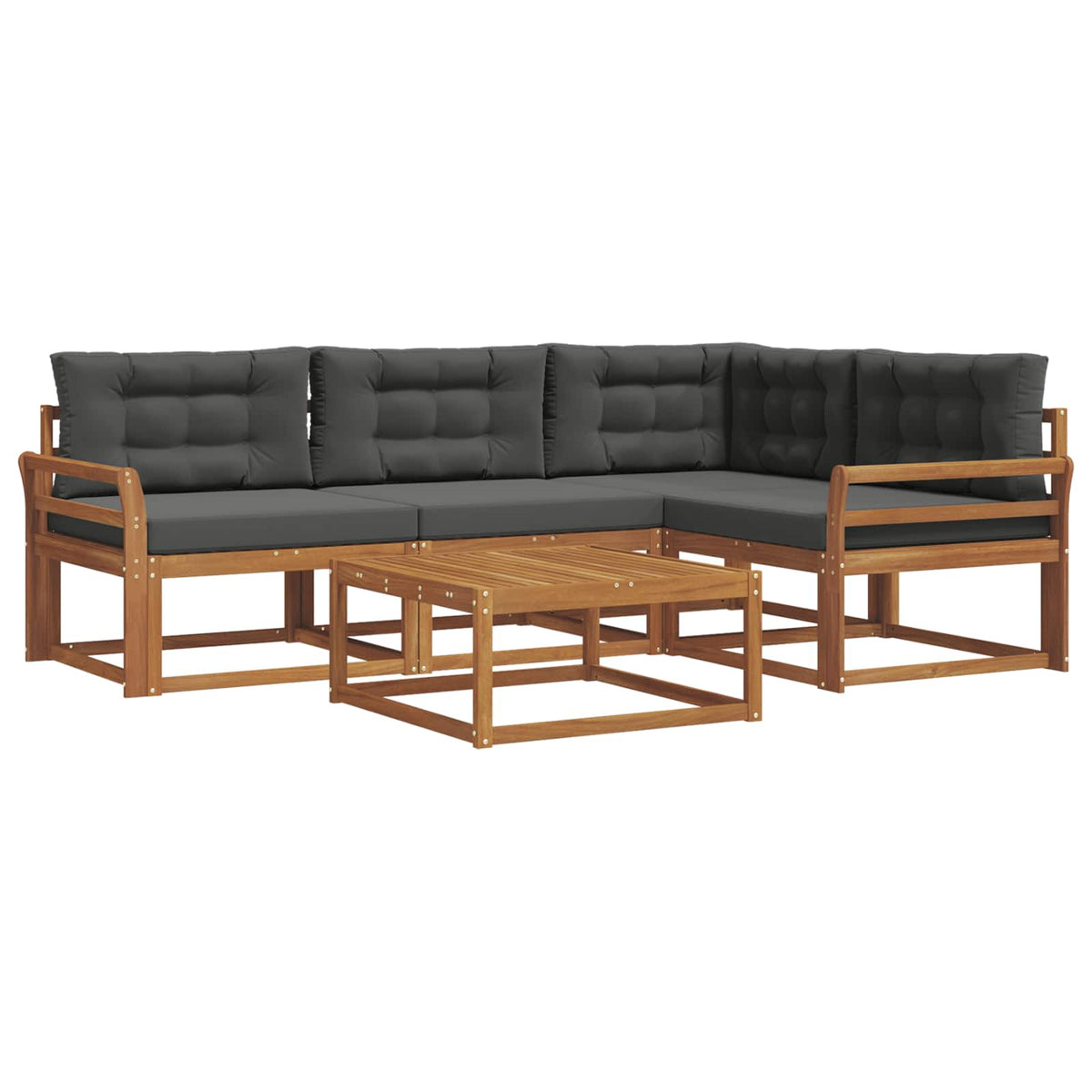 Set di divani da esterno 5 pz Naturale e Antracite