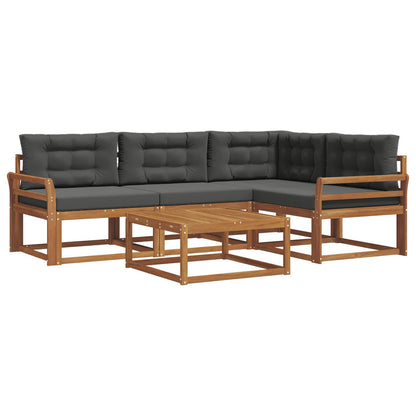 Set di divani da esterno 5 pz Naturale e Antracite