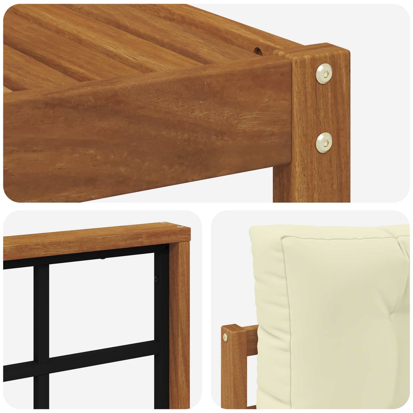 Set di divani da esterno con cuscino 6 pcs Naturale e Crema | homemem39