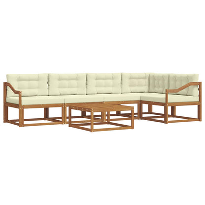 Set di divani da esterno con cuscino 6 pcs Naturale e Crema