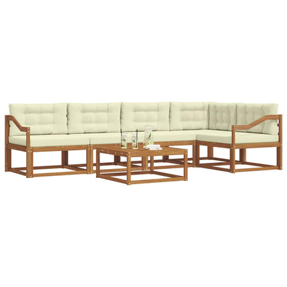 Set di divani da esterno con cuscino 6 pcs Naturale e Crema | homemem39