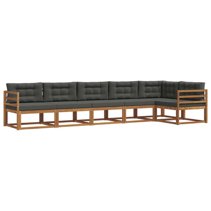 Set di divani da esterno con cuscino 6 pcs Naturale e Antracite | homemem39