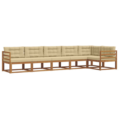 Set di divani da esterno con cuscino 6 pcs Naturale e Beige | homemem39