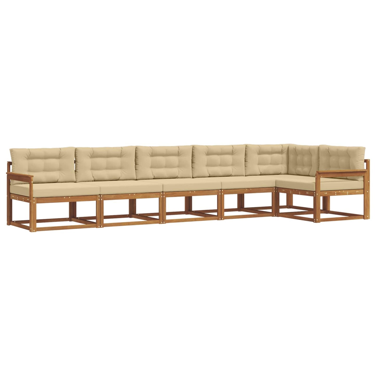 Set di divani da esterno con cuscino 6 pcs Naturale e Beige | homemem39