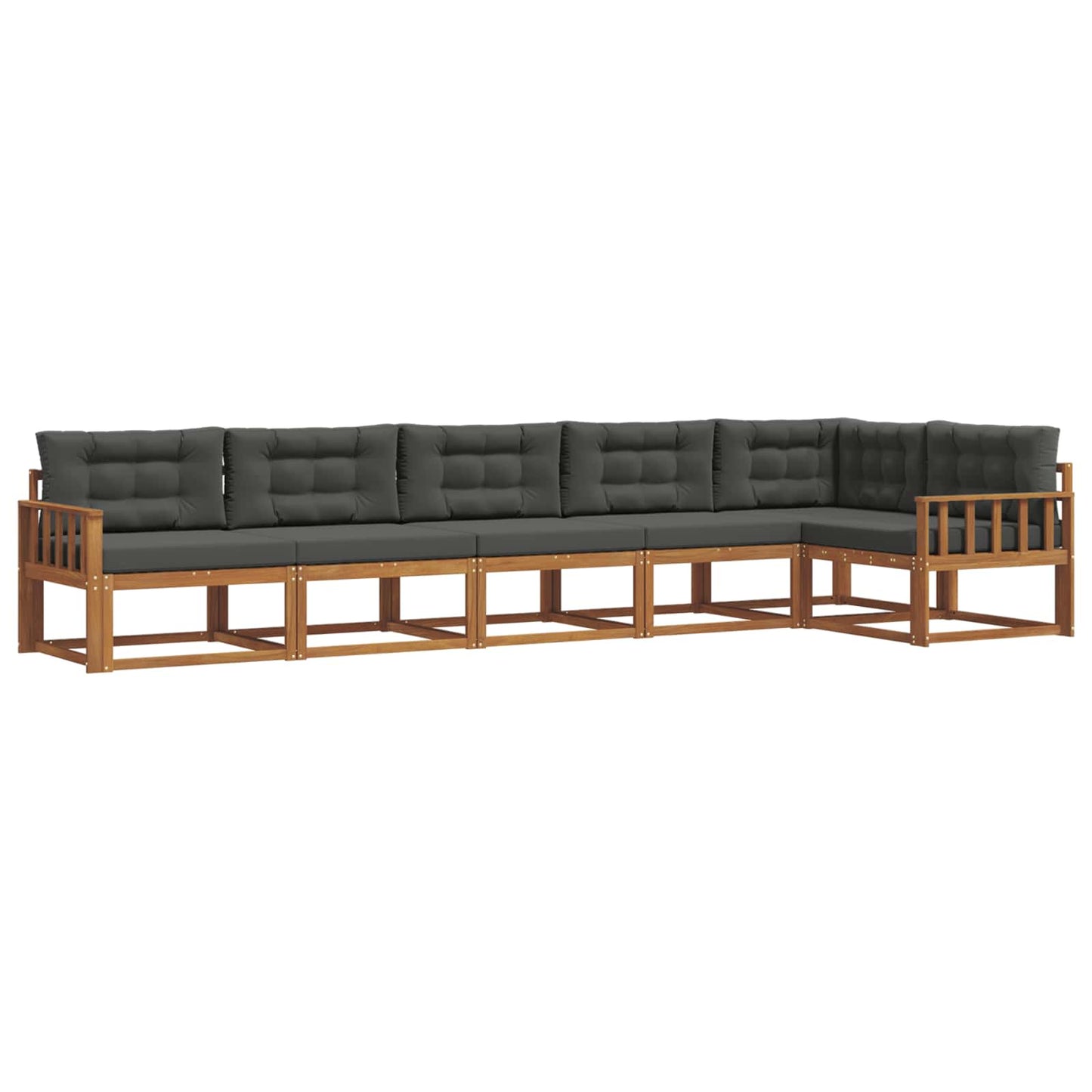 Set di divani da esterno con cuscino 6 pcs Naturale e Antracite | homemem39