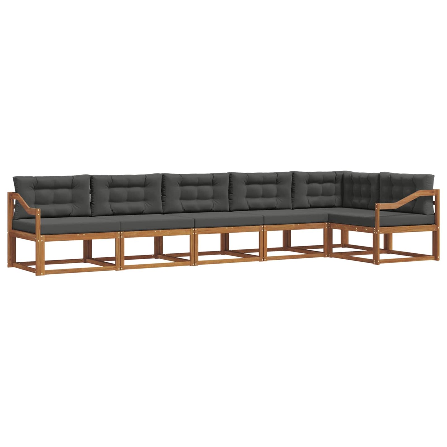 Set di divani da esterno con cuscino 6 pcs Naturale e Antracite