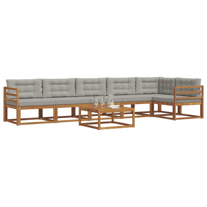 Set di divani da esterno 7 pcs Grigio Naturale e Chiaro | homemem39