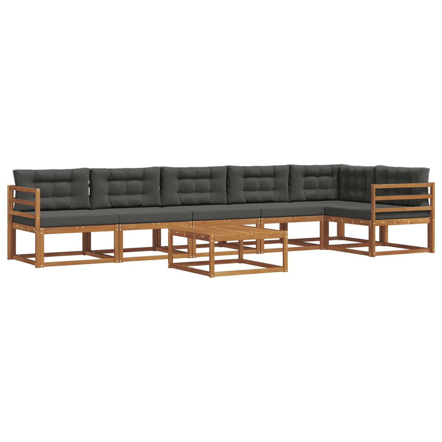 Set di divani da esterno con cuscino 7 pcs Naturale e Antracite