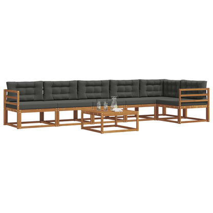 Set di divani da esterno con cuscino 7 pcs Naturale e Antracite | homemem39