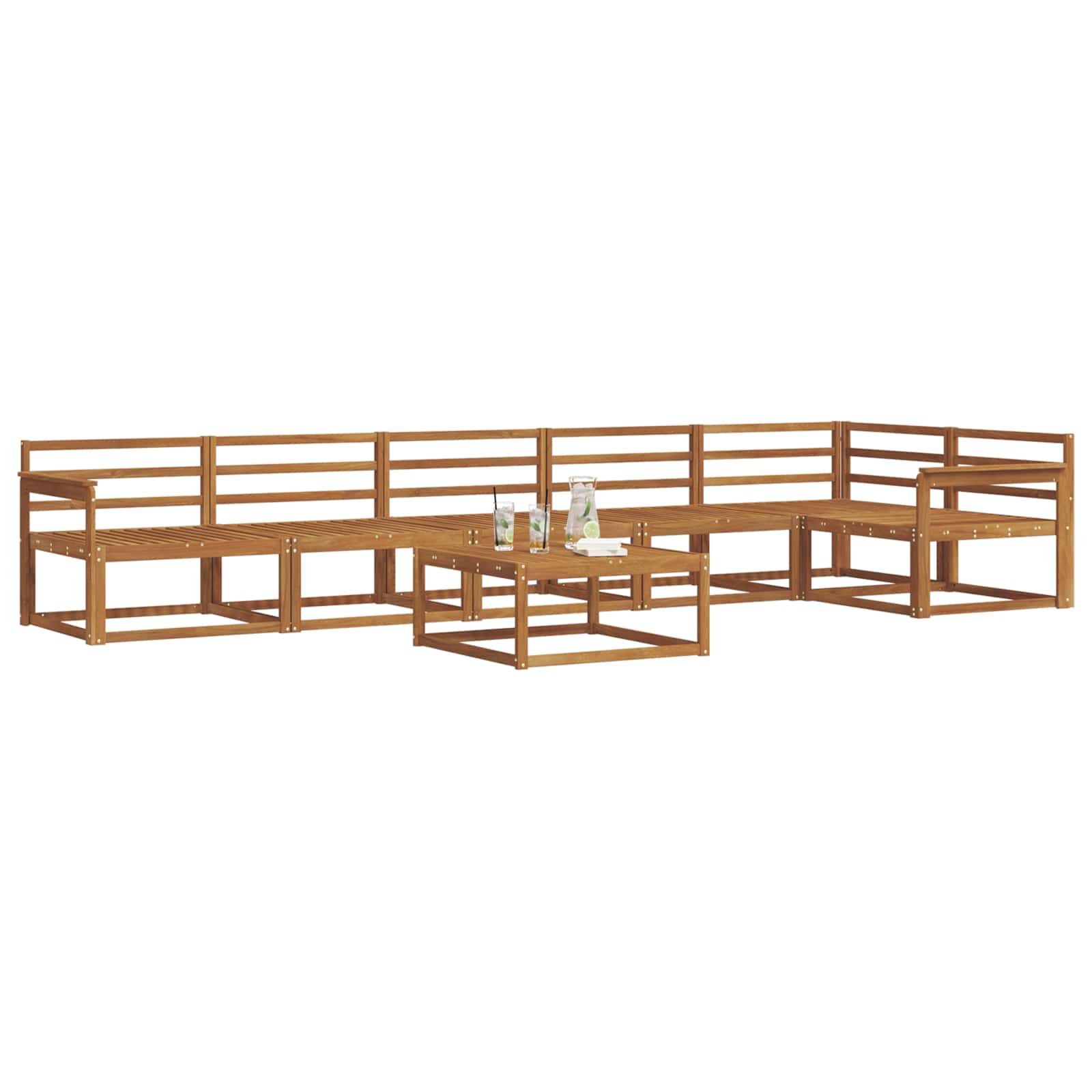 Set di divani da esterno 7 pcs Naturale | homemem39