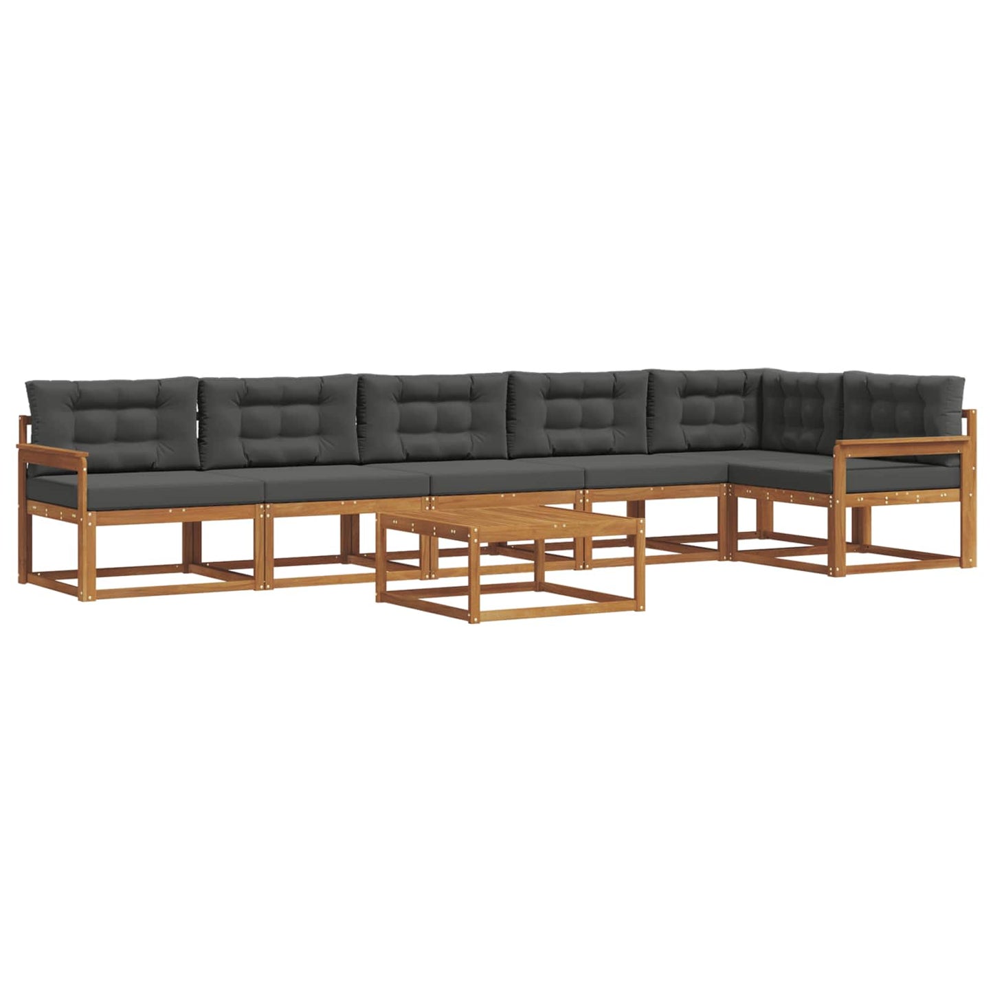 Set di divani da esterno con cuscino 7 pcs Naturale e Antracite | homemem39