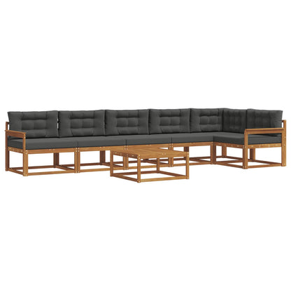 Set di divani da esterno con cuscino 7 pcs Naturale e Antracite | homemem39