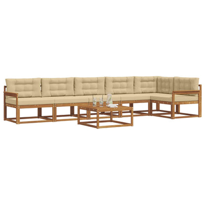Set di divani da esterno con cuscino 7 pcs Naturale e Beige