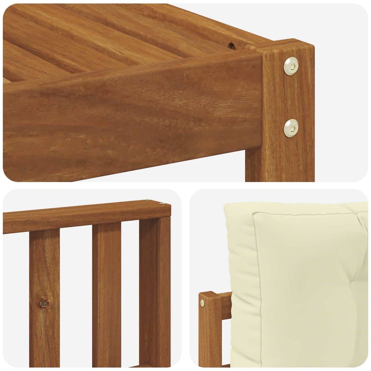 Set di divani da esterno con cuscino 7 pcs Naturale e Crema
