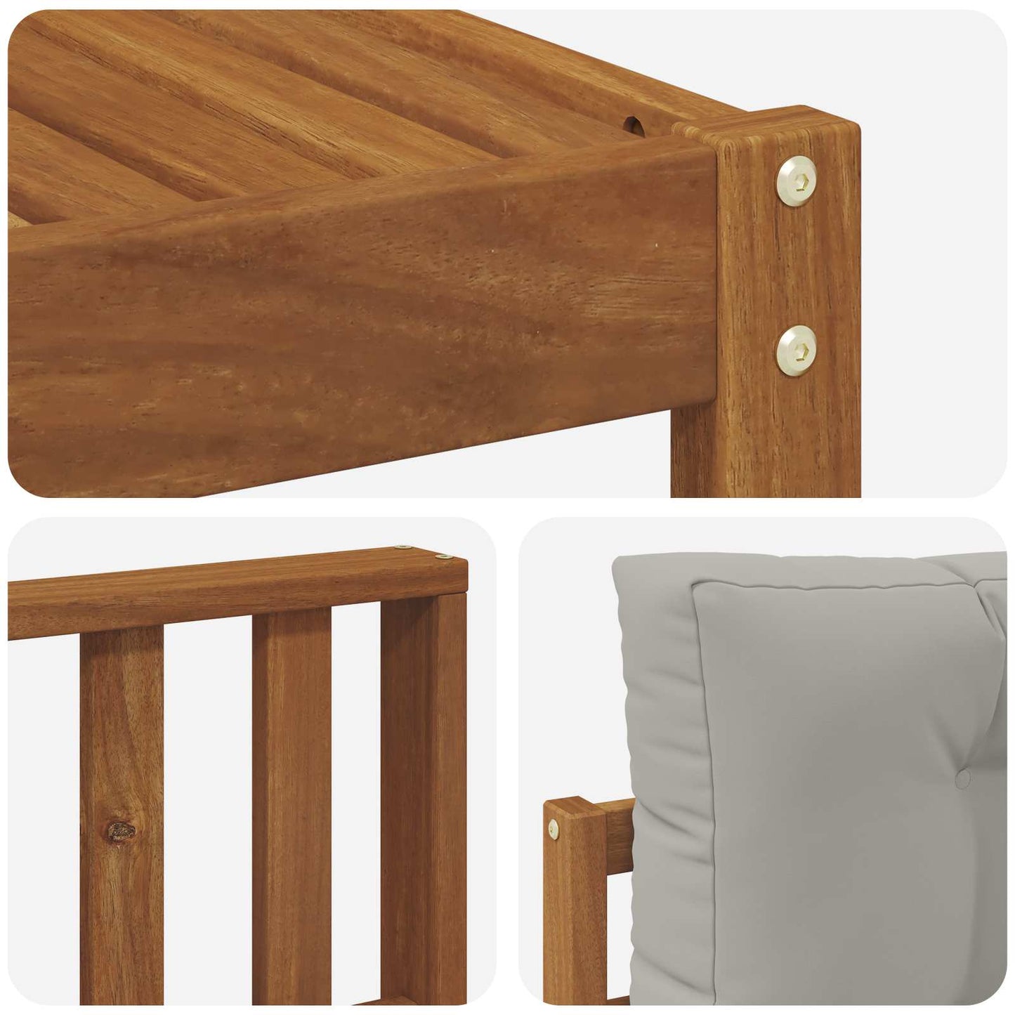 Set di divani da esterno 7 pcs Grigio Naturale e Chiaro
