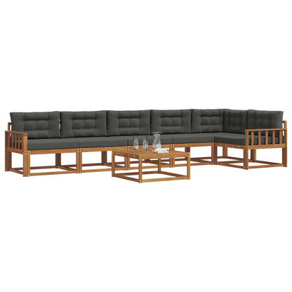 Set di divani da esterno con cuscino 7 pcs Naturale e Antracite