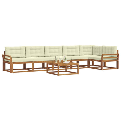 Set di divani da esterno con cuscino 7 pcs Naturale e Crema