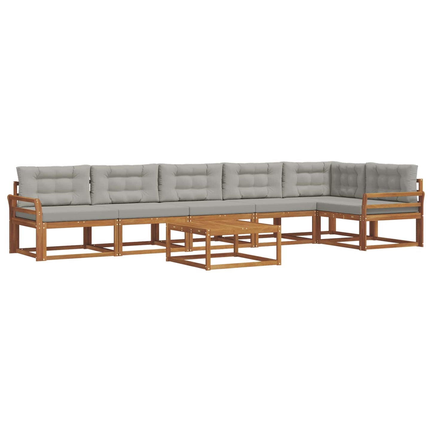 Set di divani da esterno 7 pcs Grigio Naturale e Chiaro | homemem39