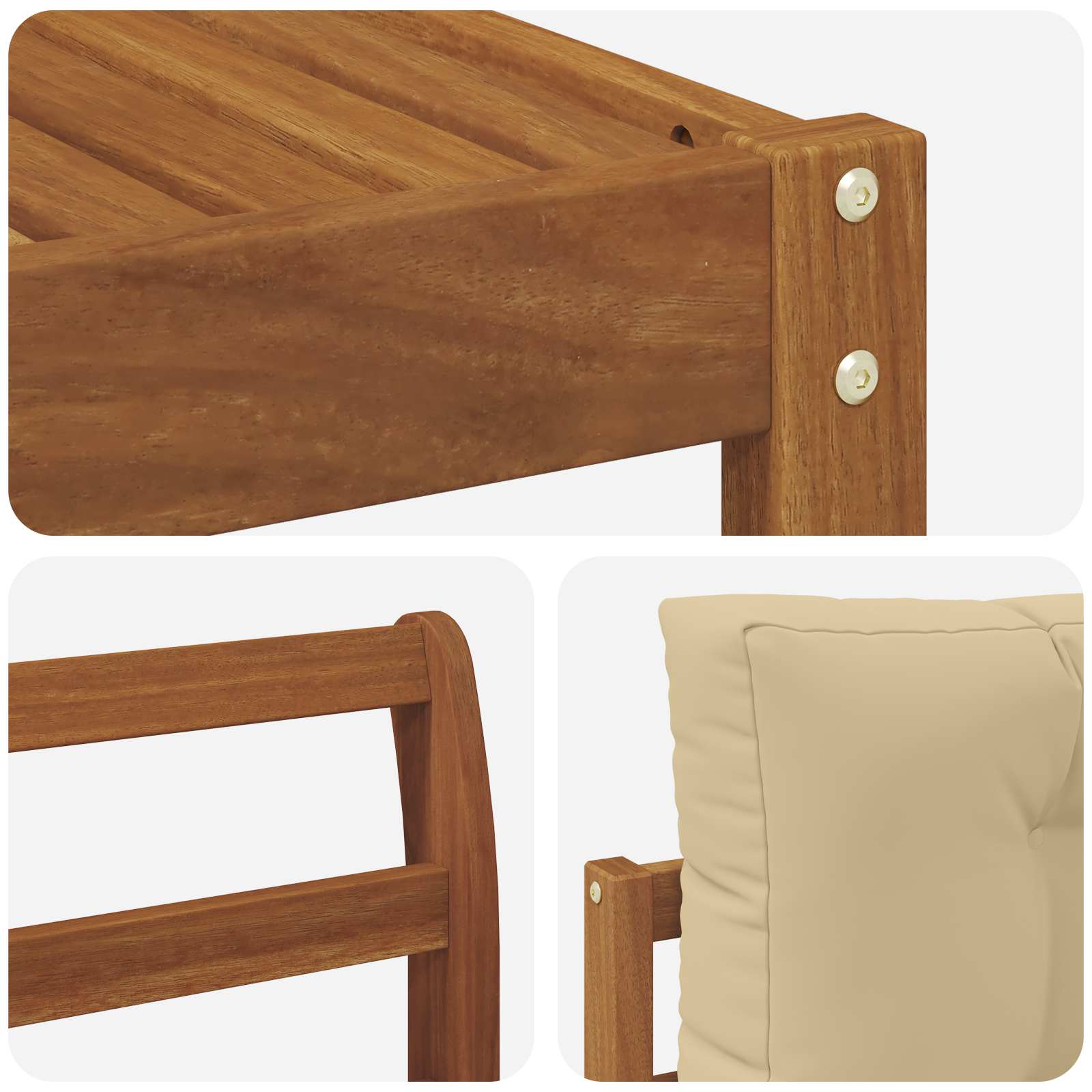 Set di divani da esterno con cuscino 7 pcs Naturale e Beige | homemem39