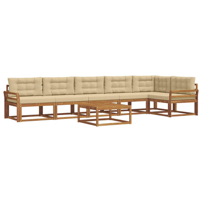 Set di divani da esterno con cuscino 7 pcs Naturale e Beige | homemem39