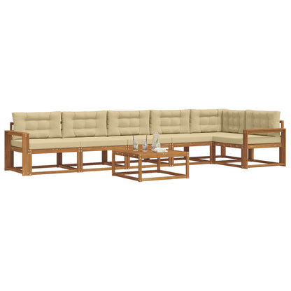 Set di divani da esterno con cuscino 7 pcs Naturale e Beige | homemem39