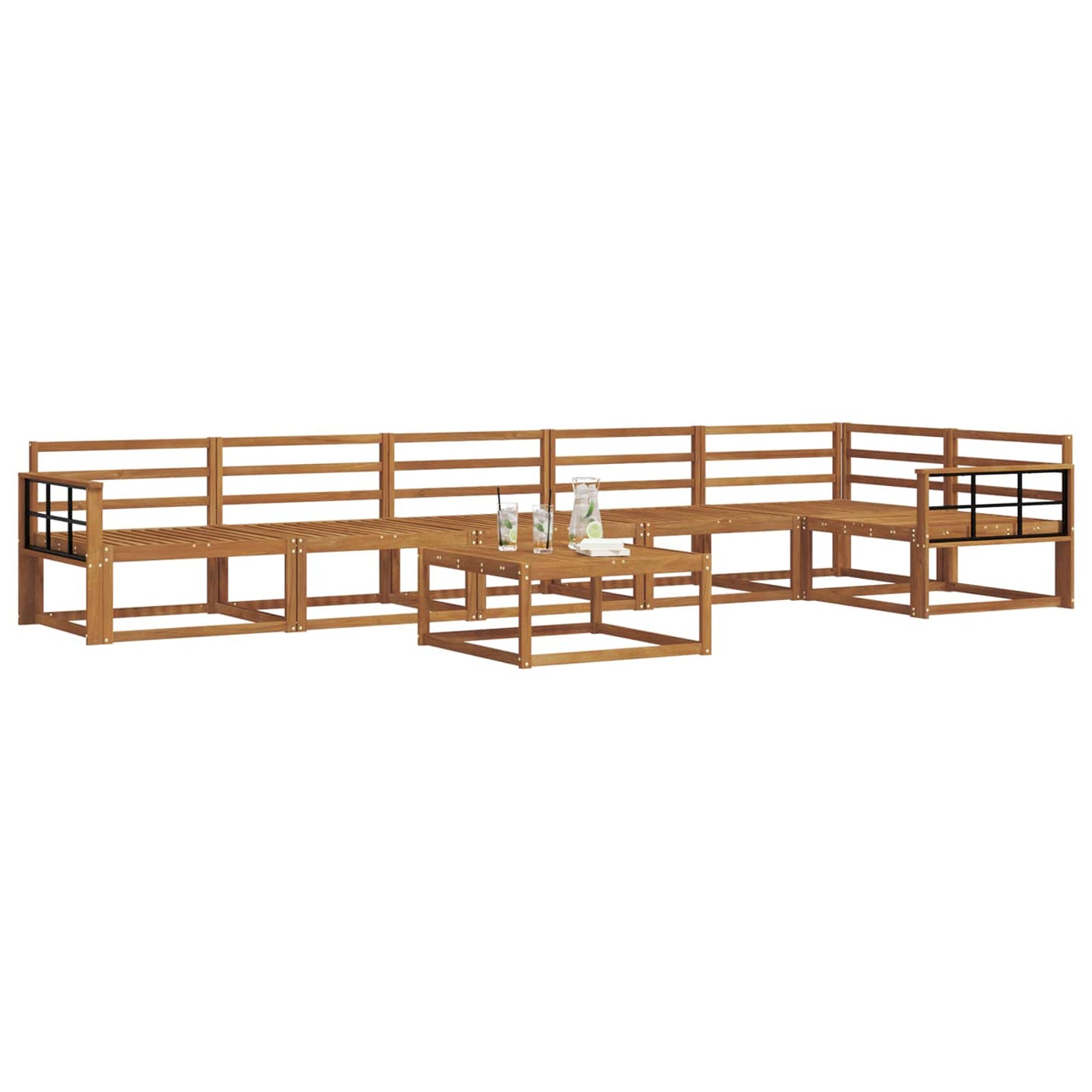 Set di divani da esterno 7 pcs Naturale | homemem39
