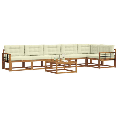 Set di divani da esterno con cuscino 7 pcs Naturale e Crema