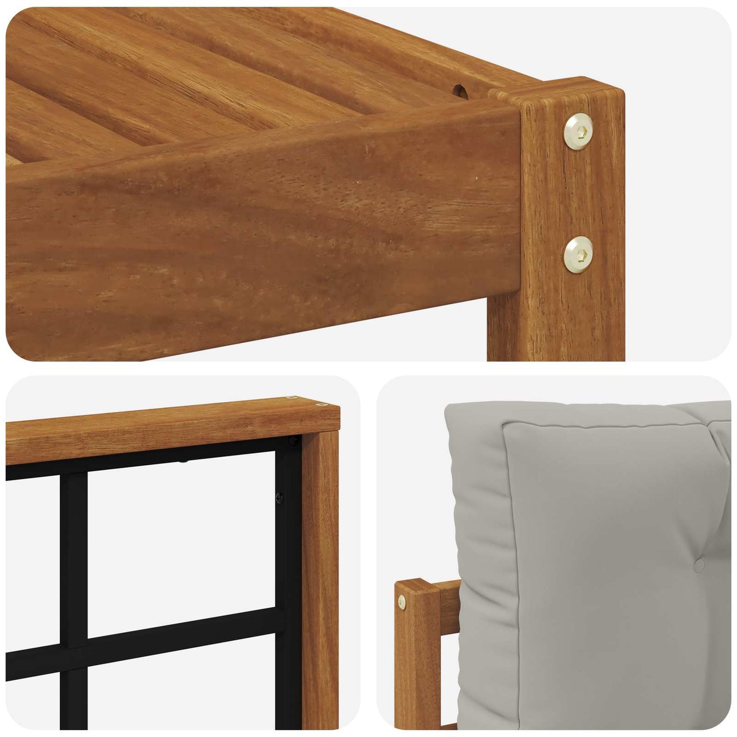 Set di divani da esterno 7 pcs Grigio Naturale e Chiaro | homemem39